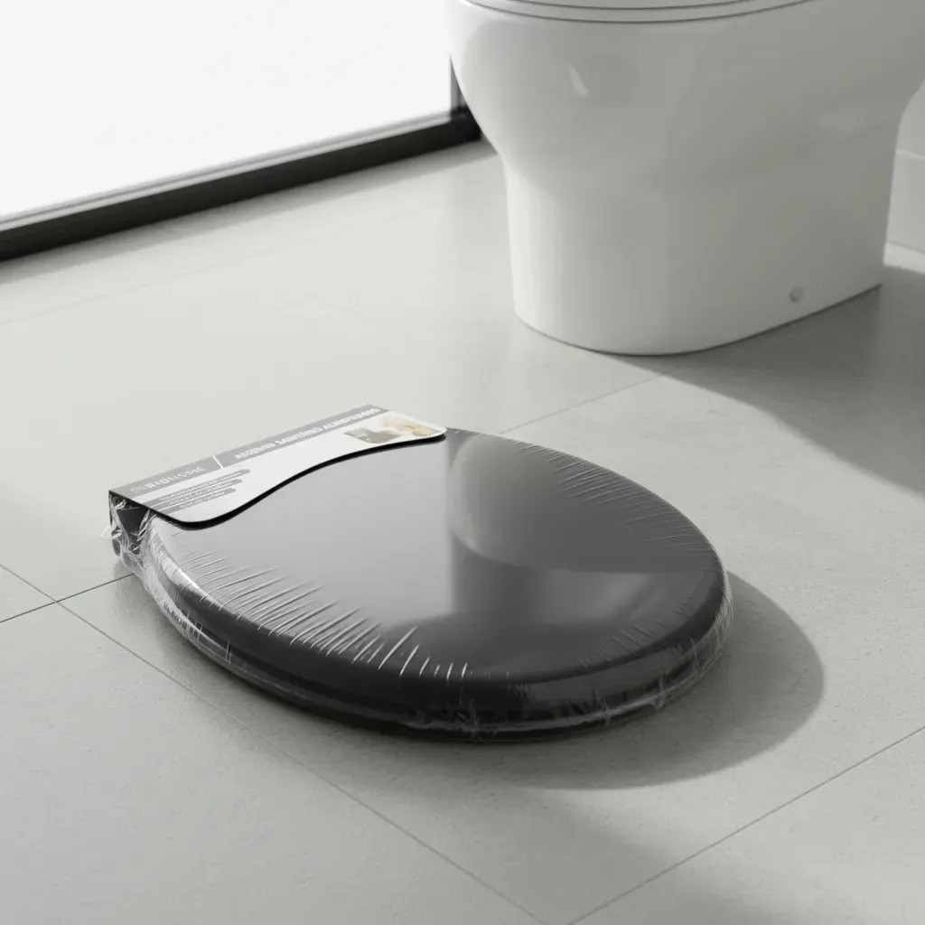 Assento Sanitário Almofadado Preto Macio Oval Universal Riohome Confortável — imagem 2 de 2
