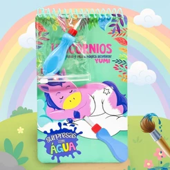 Livro Infantil Menina Unicórnio Surpresas com Água - Pinta Com Água Capa Dura Agua book Aquabook