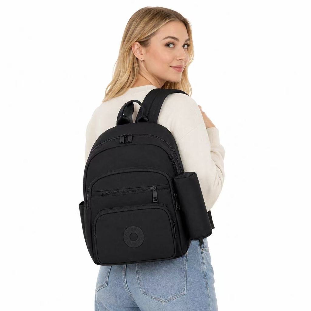 Mochila Feminina Casual Nylon Leve Organização Fácil Escola Trabalho
