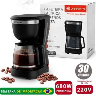 Cafeteira Elétrica Cor Preta 1,2 litros Faz ate 30 Xicaras 220V e 680W Potência