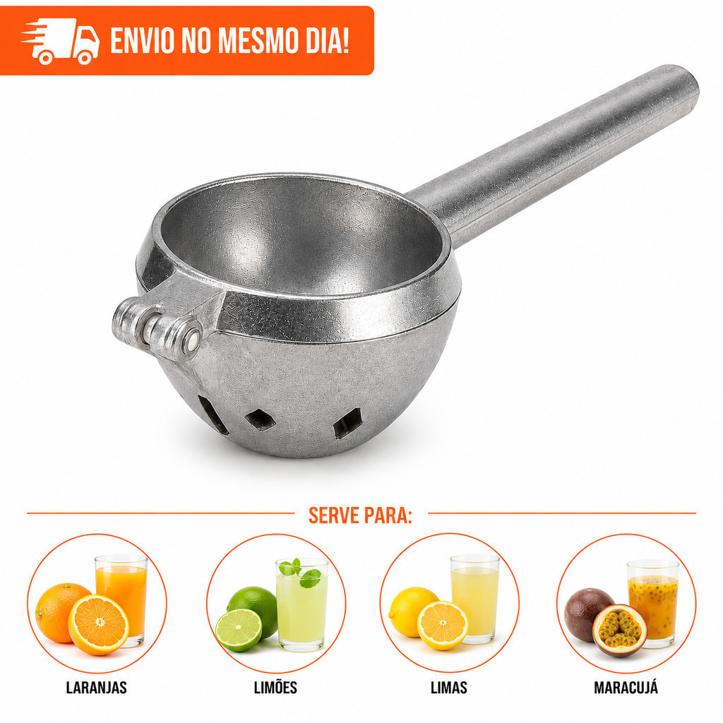 Espremedor de Laranja e Cítricos em Alumínio Extrator de Suco Manual para Cozinha Profissional