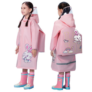 Capa de chuva infantil menino menina com capuz e bolsos PVC