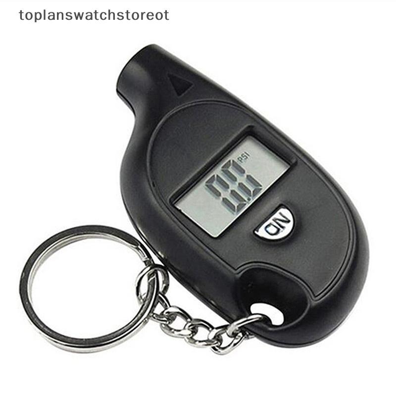 TOL 1PC Medidor De Pneu Digital Display Lcd Carro Pressão Ar Testador Auto Motocicleta Alarme Segurança Mini Chaveiro Es