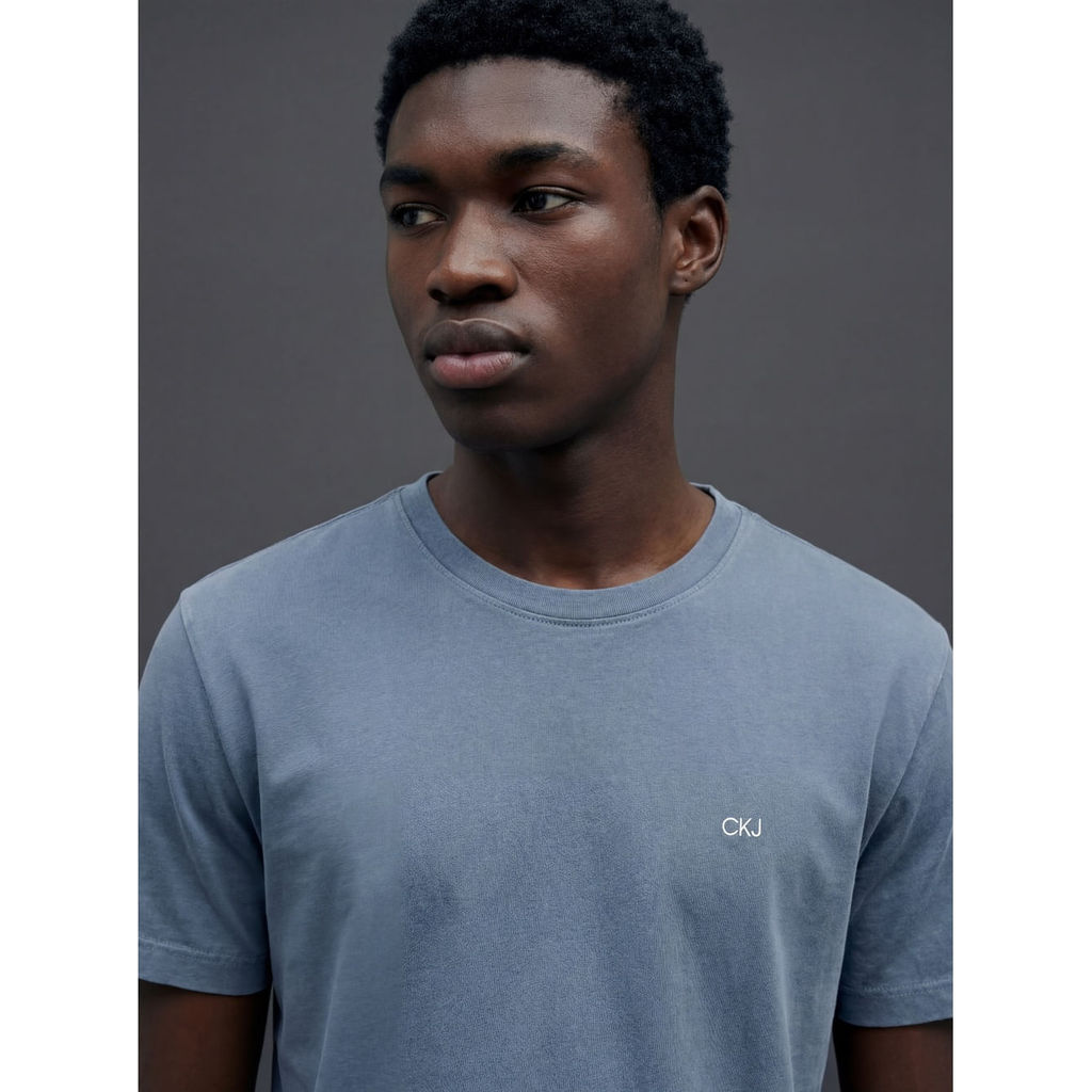 Imagem Camiseta Manga Curta Calvin Klein Jeans Masculino Logo Ckj Pigmento - Marinho
