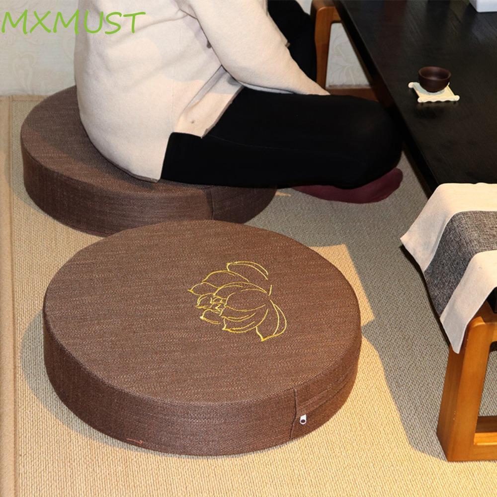 Imagem Almofada De Meditação Para Ioga MXMUST , Tapete Tatami Removível Estilo Japonês , Assento Lavável De Lótus Bordada