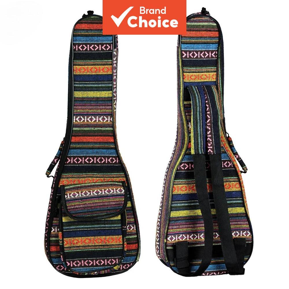23 Polegada Saco Étnico Ukulele Portátil Caso Macio Concerto Oxford Pano Mochila Bolsa Alça Ajustável Instrumento Transp
