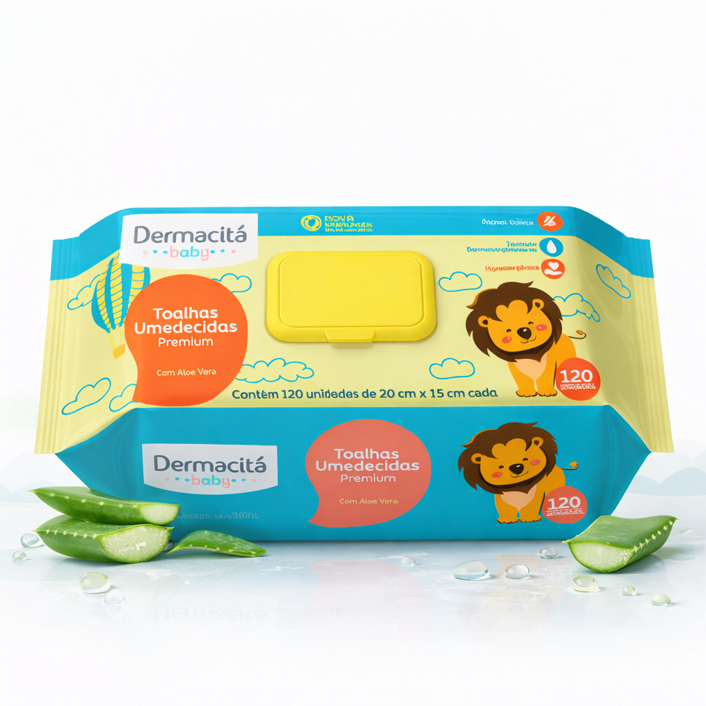 Toalhas Umedecidas Dermacitá Baby Premium 120 Unidades