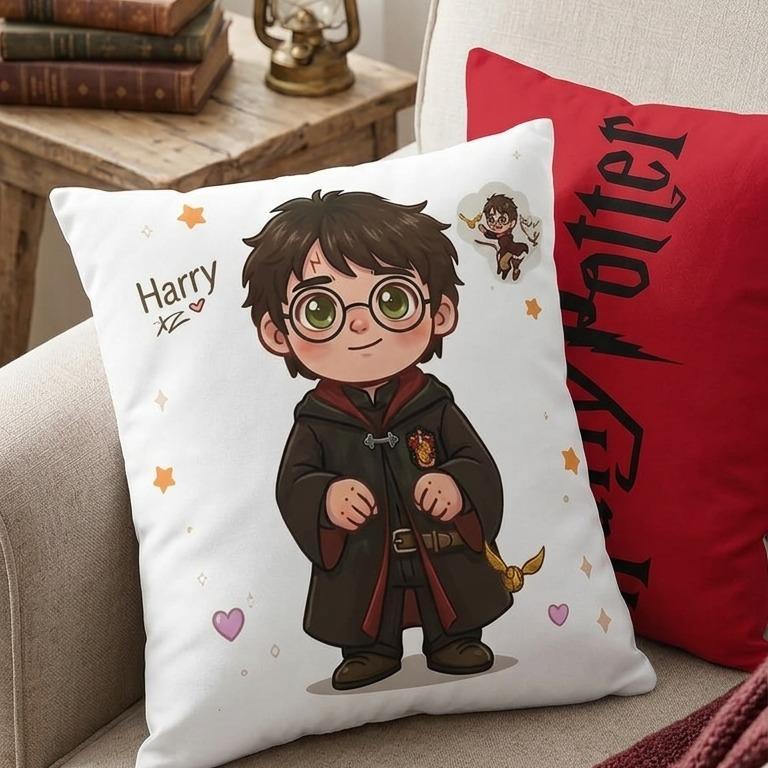 Almofadinha Decorativa 20x30cm – Estampas Harry Potter, Luna, Ron, Dobby e Hagrid