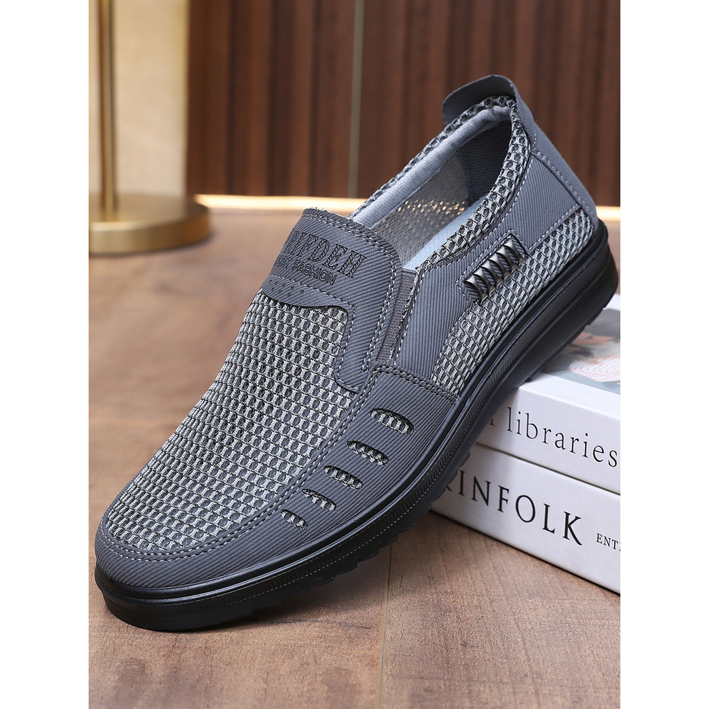Sapatos masculinos de verão velho pequim sapatos de pano sapatos de rede masculina malha respirável sapatos casuais Anti