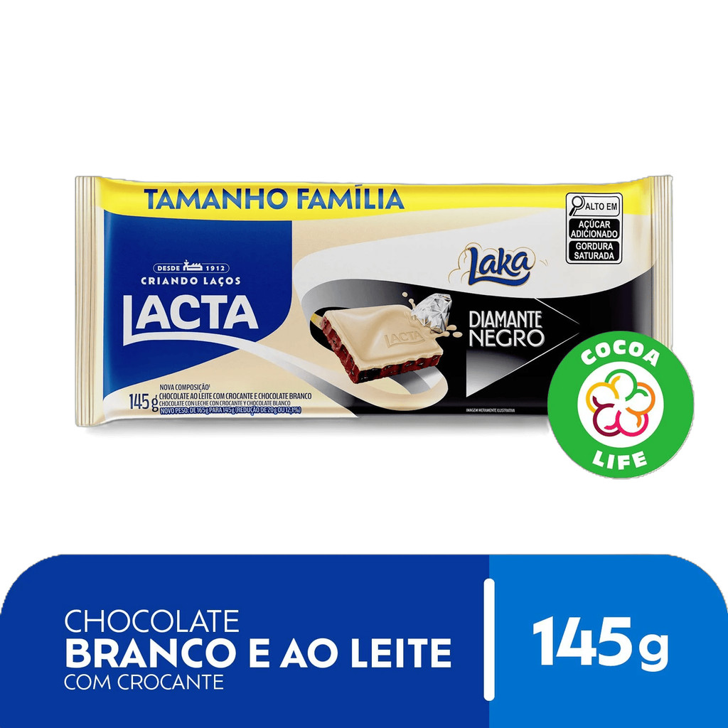 Lacta Chocolate Diamante Negro Laka 145g