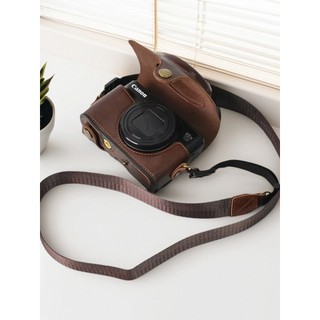 Bolsa para câmera Canon SX740HS SX730 SX720 Capa de couro sx740 Capa protetora para câmera Diagonal retrô