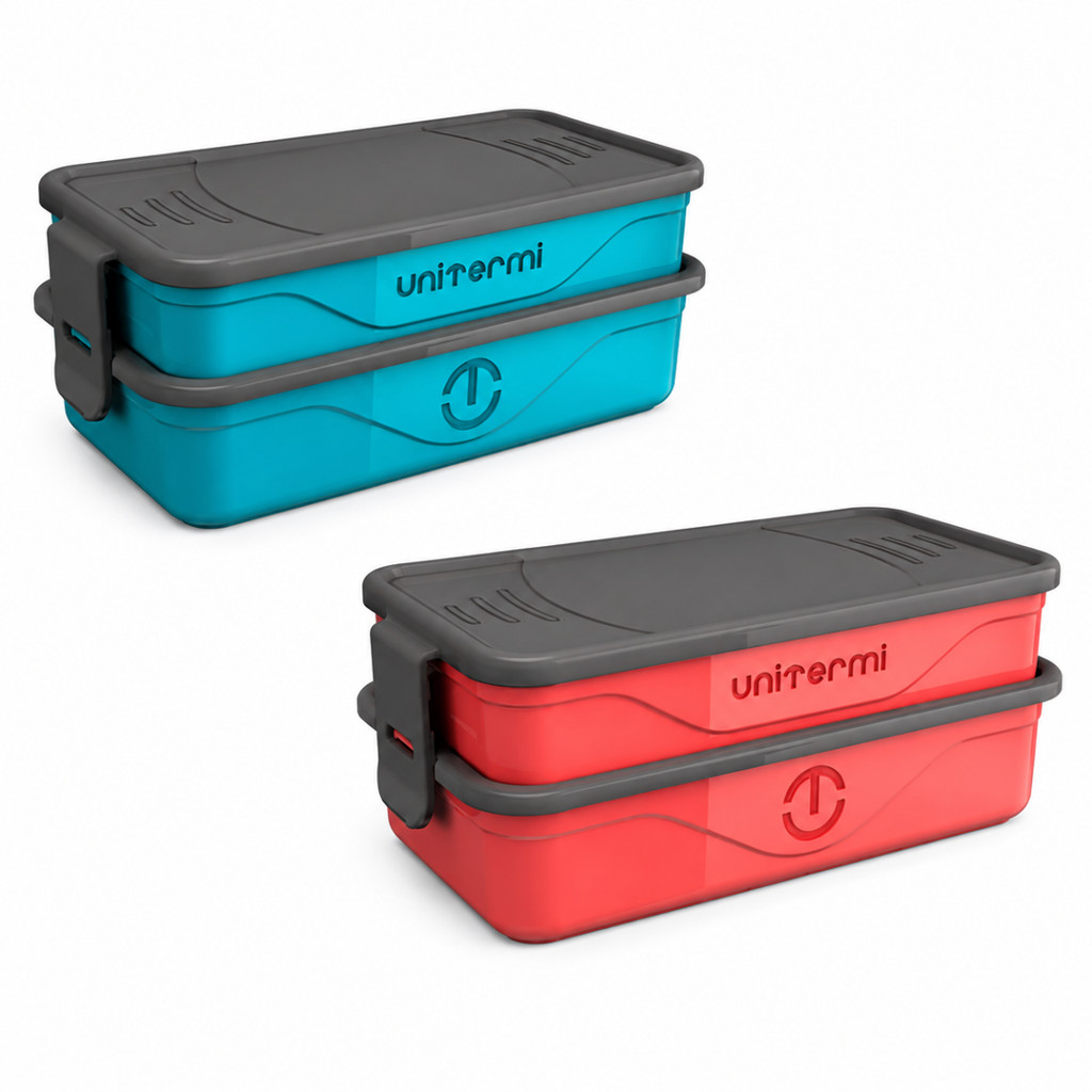 Marmitas com Travas 1,3L 2 Partes Pote Plástico Freezer Microondas Fitness Refeição Alimento
