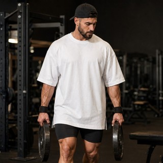 Camiseta Oversized Streetwear Masculina 100% Algodão Academia Treino Lisa Casual Estilo