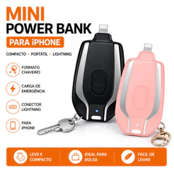 Power Bank Mini Chaveiro Lightning para iPhone Carregador Portátil Emergência