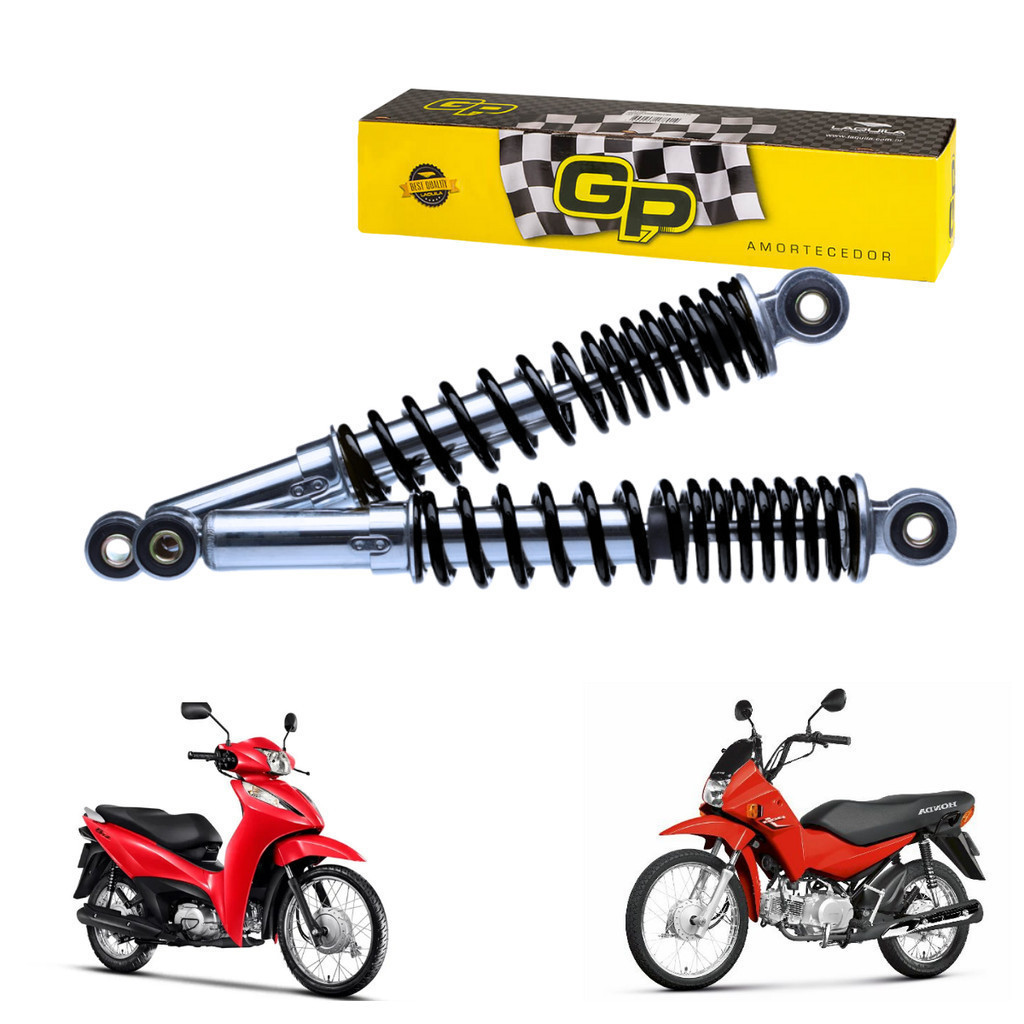 PAR AMORTECEDOR BIZ 125 POP 100 BIZ 100 2008 CROMADO