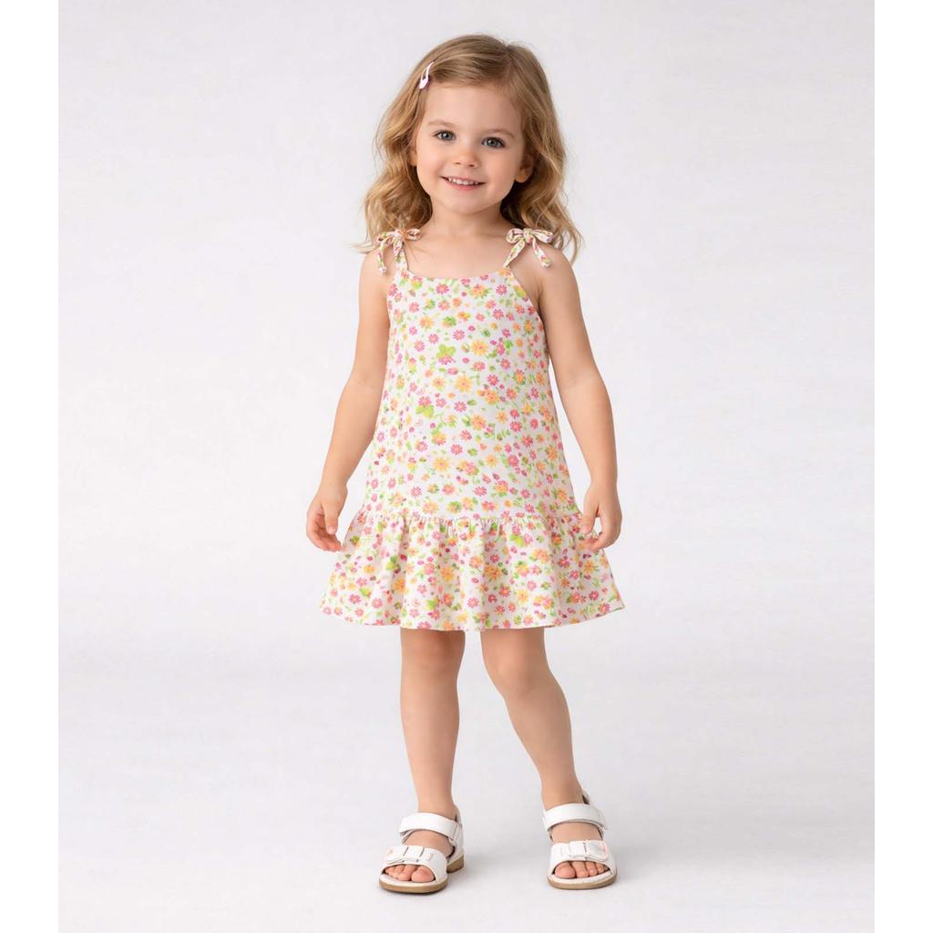 Vestido Infantil Alça Com Laço Nas Pontas Select Rosa