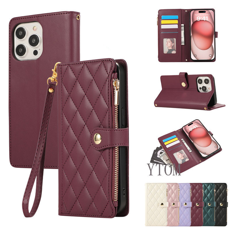 Capa De Telefone Para Samsung Galaxy A27 A57 A27 A18 A08 A07 A17 A56 A36 A26 A06 A16 A37 5G 4G Luxo Em Relevo Zíper Cart