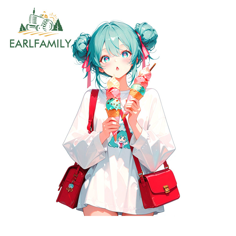 EARLFAMILY Hatsune Miku Adesivo De Carro Divertido Oclusão Zero Corrida Caminhão À Deriva Motocicleta Pára-Brisa JDM Dec