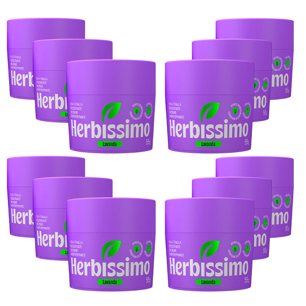 Kit Desodorante Creme Herbíssimo Lavanda 55g - 12 Unidades