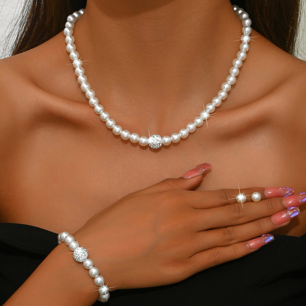 Conjunto de colar feminino de alta qualidade, conjunto de colar de pérolas, acessórios de noiva, joias de pérola, conjun