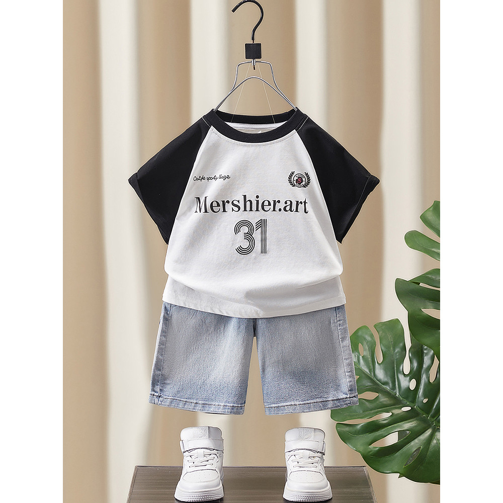 Meninos camiseta de manga curta 2026 novo estilo verão crianças puro algodão estilo fino camiseta meninos verão bebê mei