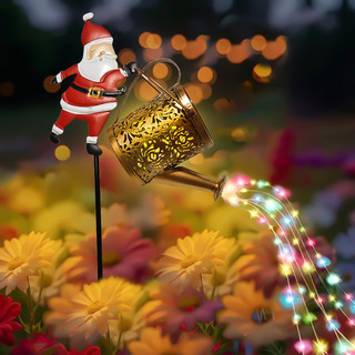 Papai Noel Rega Pode Decoração Metal Jardim Estaca Ao Ar Livre Gramado Ornamento Do Feriado Para Festival De Natal