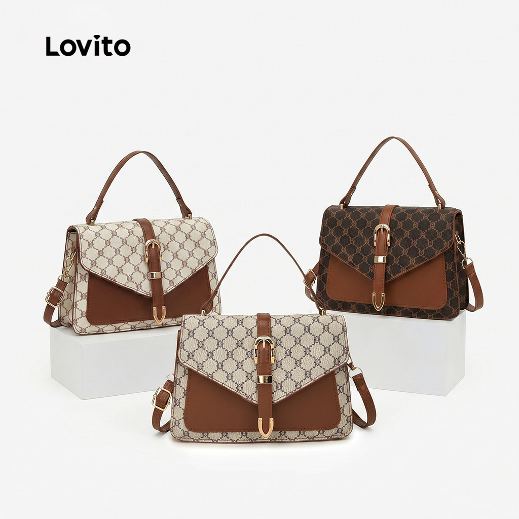 Lovito Bolsa De Ombro Pequena Casual Estilo Coreano Presbyopia Cáqui Para Mulheres LFA119009