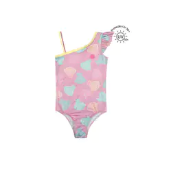 Maiô Infantil Menina Glitter Proteção UV Elian Rosa