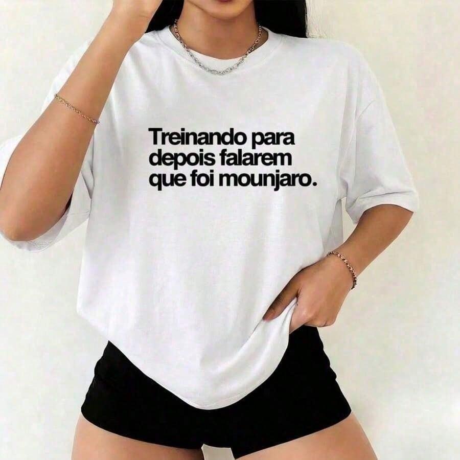 Camiseta Feminina 100% Algodão fio 30.1  Treino Caminhada Crossfit Academia Musculação Fitness Conforto