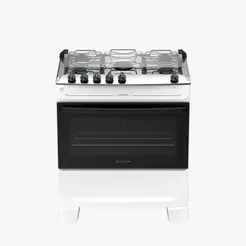 Fogão de Piso 5 Bocas Atlas Mônaco Top Automático Branco Bivolt