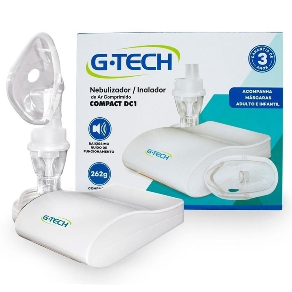 Inalador Nebulizador G-Tech Compact Nebcom Dc1 Bivolt G-Tech 1 Unidade