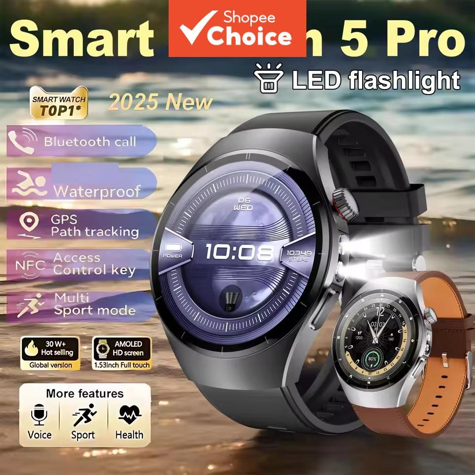 Novo Smartwatch Huawei Watch 5 2025: Chamada Bluetooth, GPS, NFC, Bússola, Altímetro Barométrico, À Prova D'água,