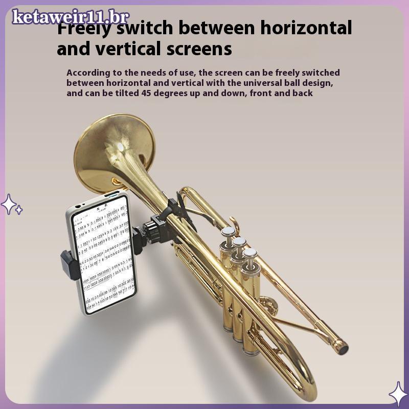 KETAW Suporte De Telefone De Lira De Trompete Ajustável Para Banda De Marcha De Clarinete De Trombone De Oboé