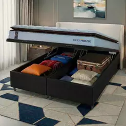 Conjunto Box Baú San Diego Branco 193x203x74 Espuma D33