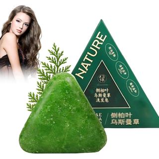 Barra de Shampoo Nature Triangle, Sabonete Verde Nature, Controla a Oleosidade, Elimina a Caspa, Fortalece o Cabelo e Me