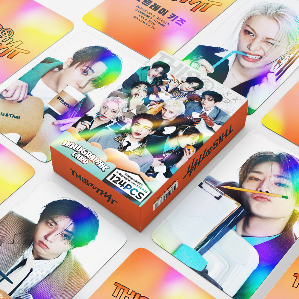 KPOP 124pcs/box STRAYKIDS Holographic Photocards THIS&THAT KPOP Laser LOMO Card Collection Card