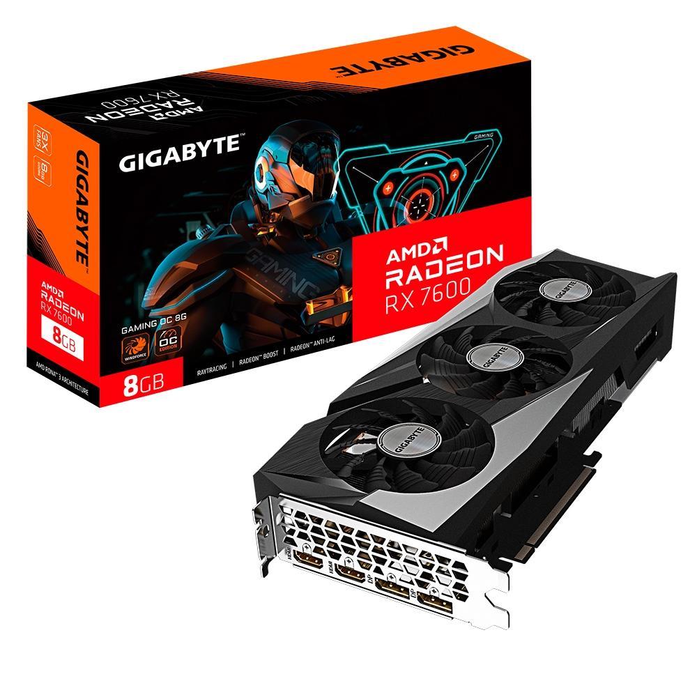 Placa de Vídeo Gigabyte Radeon RX 7600 Gaming OC 8GB GDDR6 1