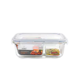 Marmita de Vidro com Divisória 700ml Cazza com Tampa