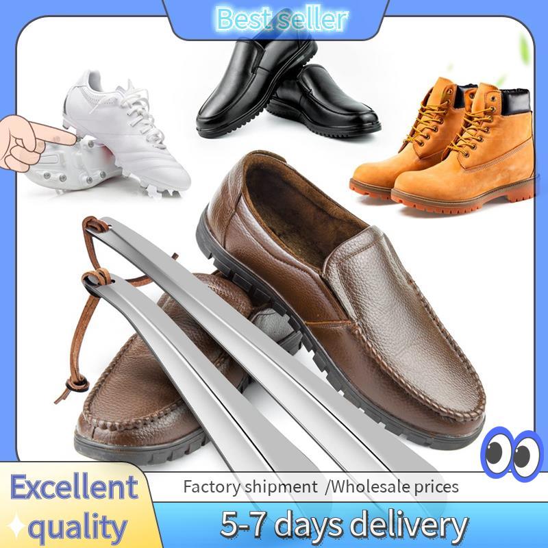 Conjunto De Chifres De Sapato Curtos Longos Chifre Prata & Marrom Aço Inoxidável Portátil Sapatos De Viagem , De Metal L