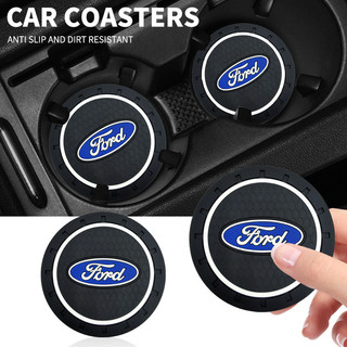 2 Pçs Porta-Copos De Água Do Carro Slot Antiderrapante Esteira Almofada Silicone Para Ford focus Fiesta EcoSport ESCORT 