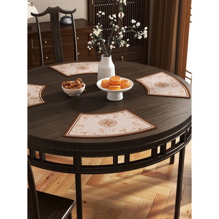 Mesa redonda de luxo chinês em forma de leque Placemat à prova de óleo impermeável anti-escaldante antiderrapante tapete