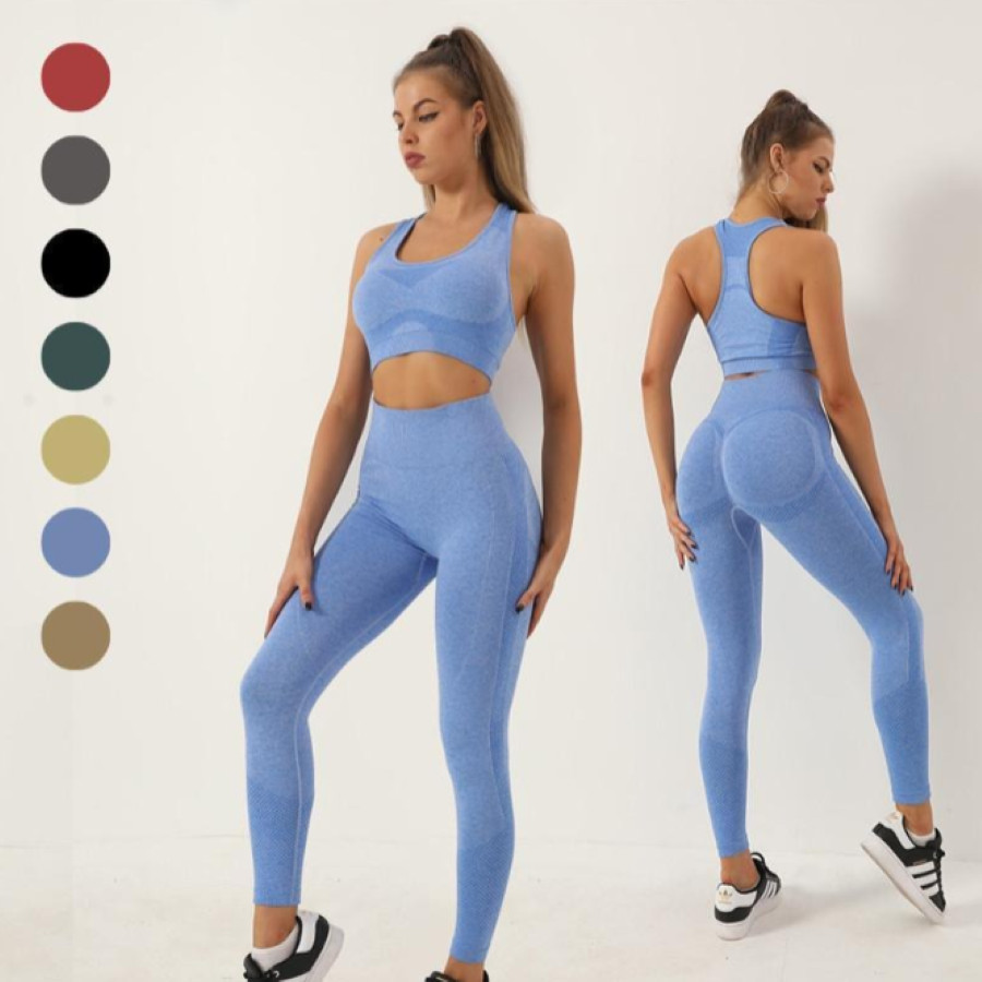 Kit Conjunto Academia Calça Legging e Top Fitness Básico Diversas Cores