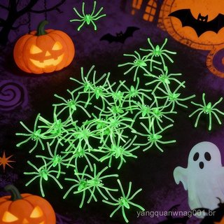 Halloween Falso Aranha Adereços Plástico Realista Assustador Brincadeira Festa Casa Assombrada Decoração 50 Peças Conjun
