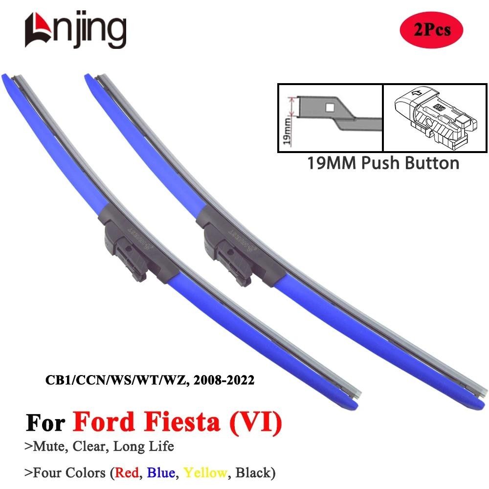 LNJING Lâminas De Limpador Híbridas Coloridas Para Ford Fiesta MK6 CB1 CCN WS WT WZ 2008 2011 2012 2015 2016 2017 2018 2