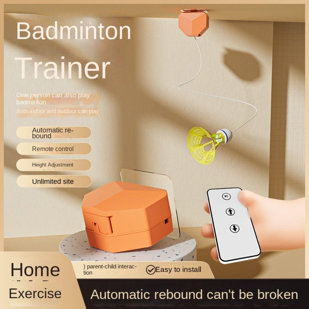 1 Conjunto De Badminton De Autotreinamento , Treinador Elétrico De Rotação De Rebote , Peteca Extensível