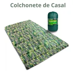 Colchonete Camping Casal 190x130cm / Solteiro 190x60 F.A. Camuflado Colchão Dormir Trilha Retiro