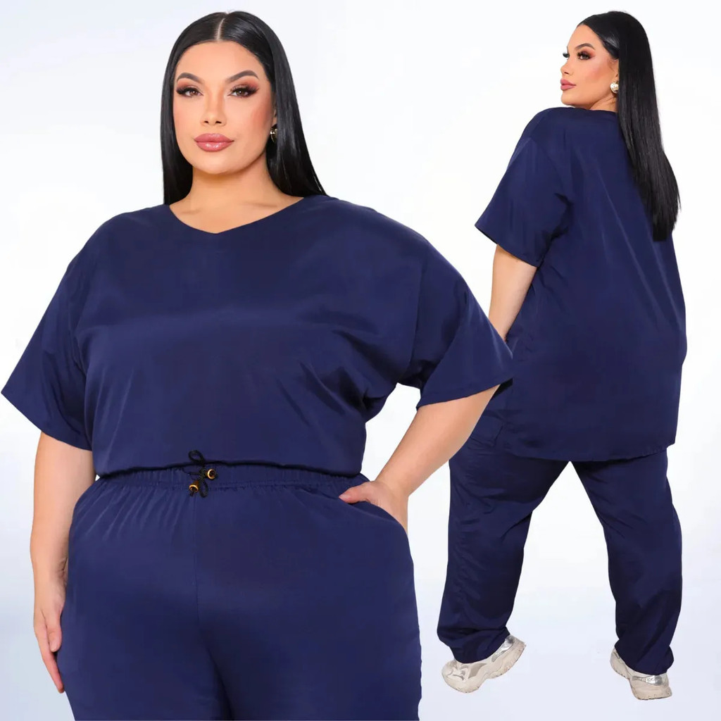 Pijama Cirúrgico Hospitalar Scrub Microfibra  Plus Size Unissex Enfermagem Uniforme Profissional Médico Enfermeira