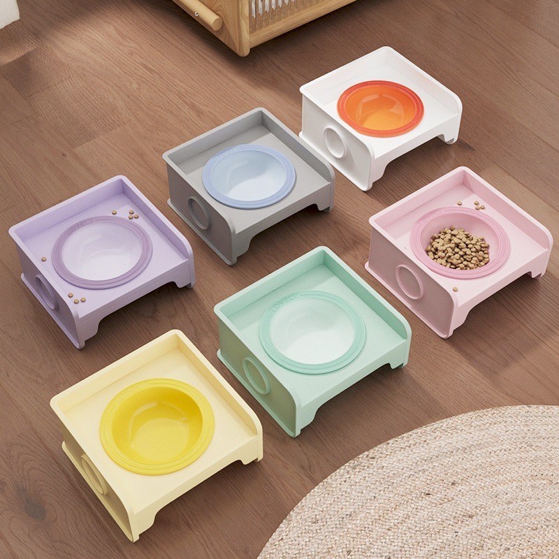 Tigela quadrada para animais de estimação, mesa de jantar, tigela para animais de estimação, tigela de água, comida à pr