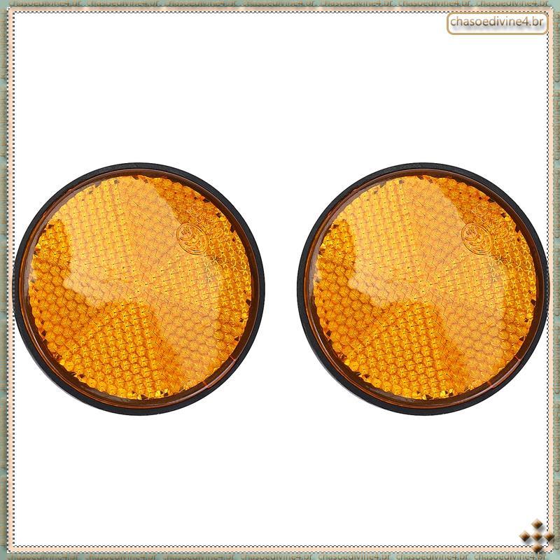 [Yzr] 2pcs 2 " Refletor Laranja Redondo Universal Para Motocicleta ATV Dirt Bike