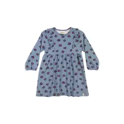 Vestido Infantil Menina Manga Longa Floral Elian Azul
